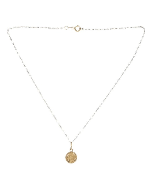 Dije redondo Mon Caramel San Benito de oro 14 k