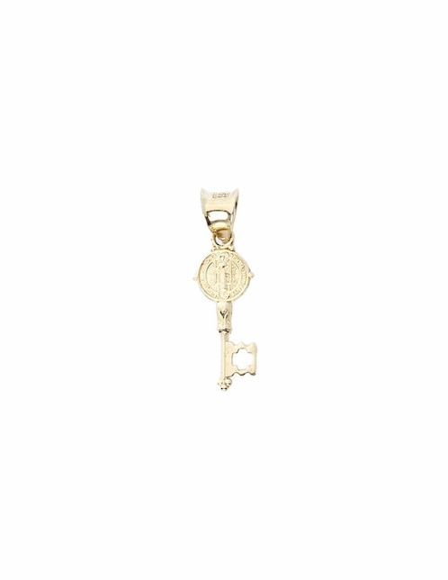 Dije de llave Mon Caramel San Benito de oro 14 k