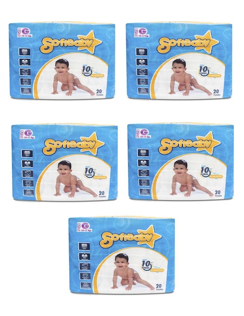 Pañales Soft Baby para bebé 100 piezas