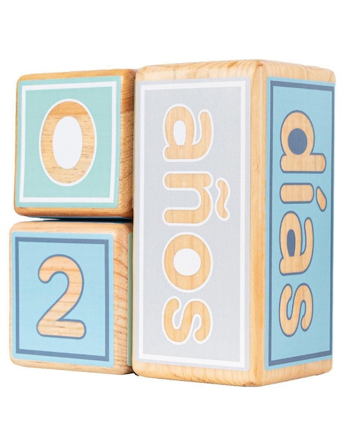 Cubos de madera tipo calendario La Scraperia para bebé