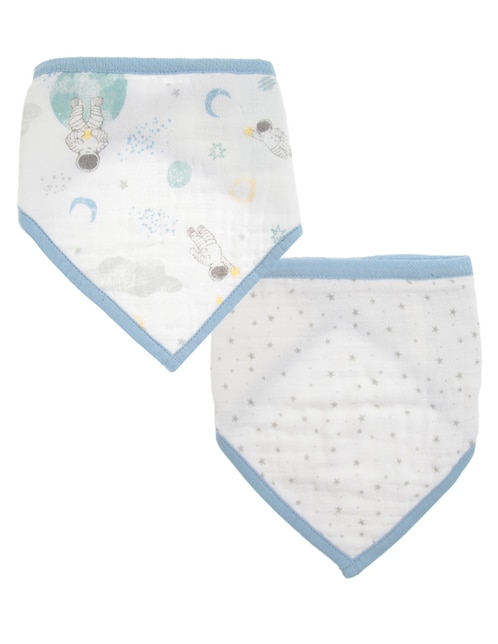 Set de baberos estampado gráfico de algodón 3 piezas