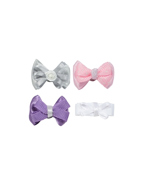 Set de 4 moños para cabello Mon Caramel con aplicación broche