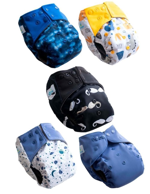 Set de pañales ecológicos unitalla 5 piezas 1
