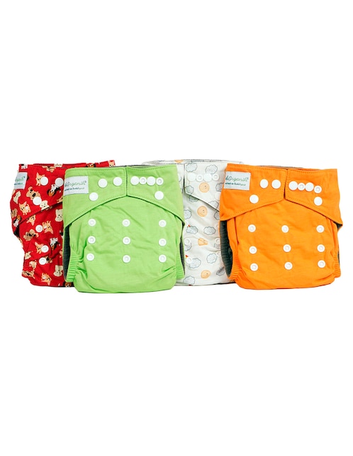 Pañales Beborganik etapa 1 bebé unisex con 4 piezas