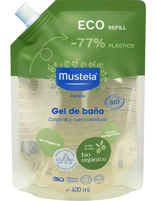 Eco Refill Gel de baño limpiador Mustela Bio Organic