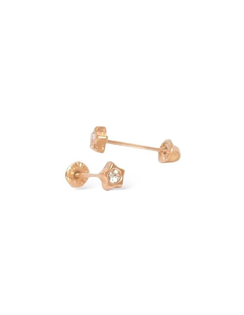 Broqueles de estrella Mancini de oro amarillo con acabado brillante zirconia