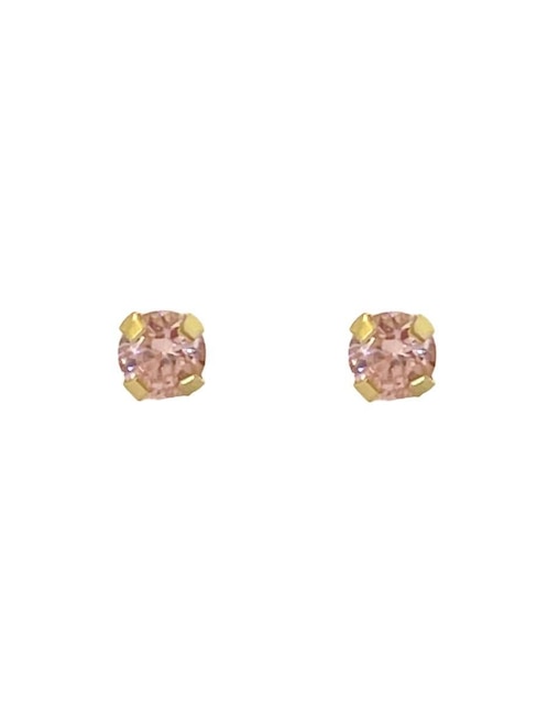 Broqueles redondos Mancini de oro con acabado brillante zirconia