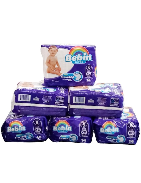 Pañales bebe Bebin etapa 5 unisex con 84 piezas