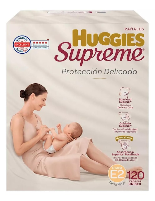 Pañales bebe Huggies etapa 2 bebé unisex con 120 piezas