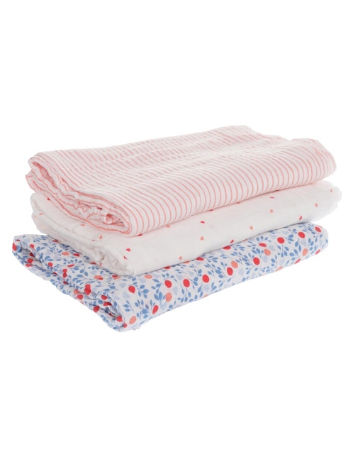 Set cobijas de tejido seersucker Mon Caramel para bebé niña