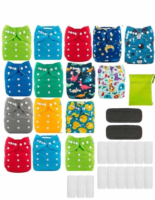 MAMA TIERRA SHOP Pañal ecológico de tela Mama Tierra Shop etapa 6 niño con 33 piezas