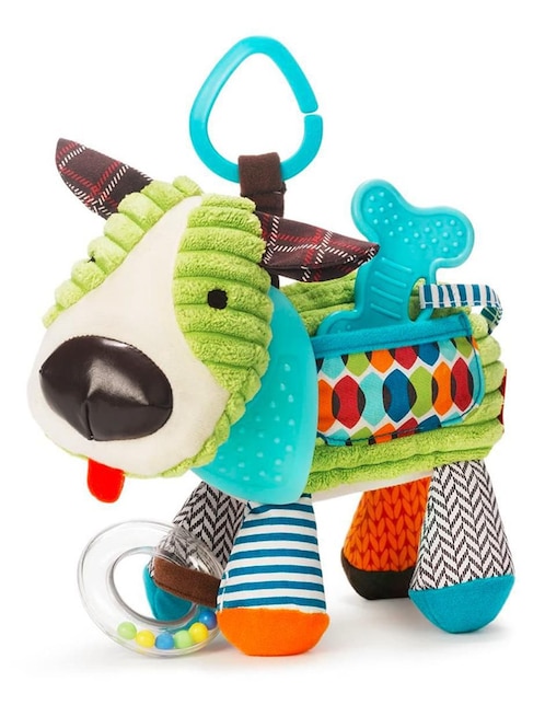 Juguete portátil Perrito didáctico con colgante, mordedera y sonaja Dara Baby