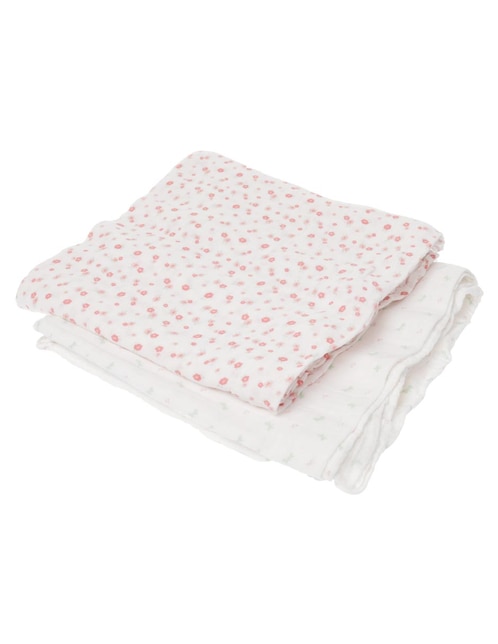 Set cobijas de tejido plano Mon Caramel para bebé niña