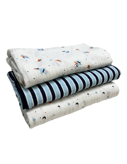 Set cobijas de tejido plano Mon Caramel para bebé niño