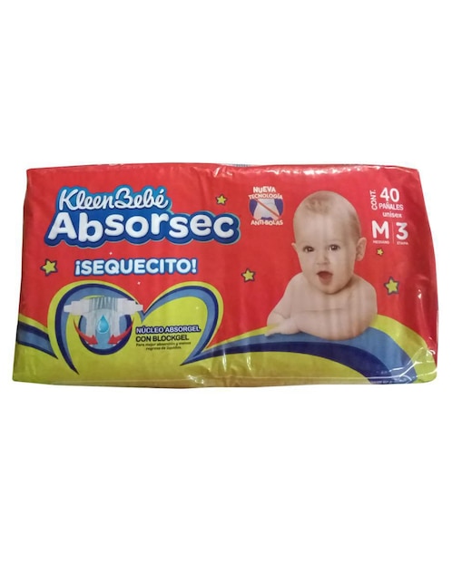 Pañales etapa 3 bebé unisex con 40 piezas