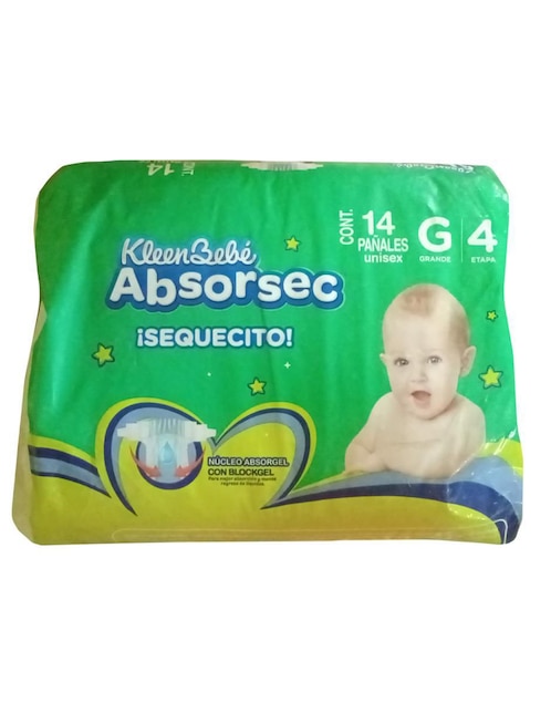 Pañales bebé etapa 4 unisex con 14 piezas