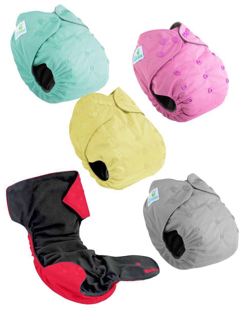 Pañal ecológico de tela babybamboo pañales ecologicos 18-28 kgs "etapa" 6 infantil unisex "con" 5 "piezas"