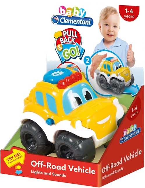 Juguete Safari Todo Terreno Pullback luz y sonido Baby Clementoni