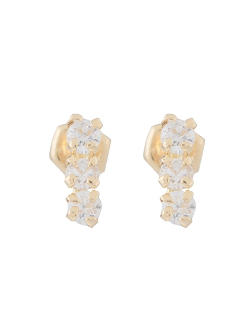 Broqueles de barra de oro amarillo zirconia 1