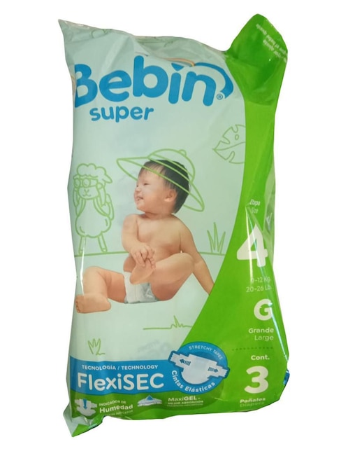 BEBIN Pañales Bebin etapa 4 bebé unisex con 3 piezas