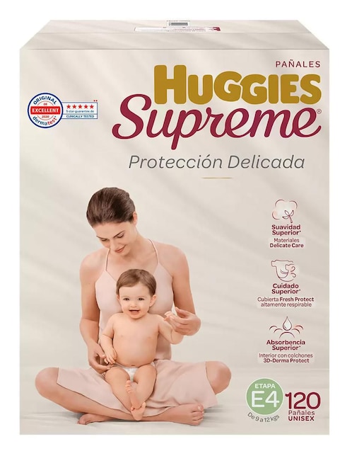 Pañales Huggies etapa 4 bebé unisex con 120 piezas