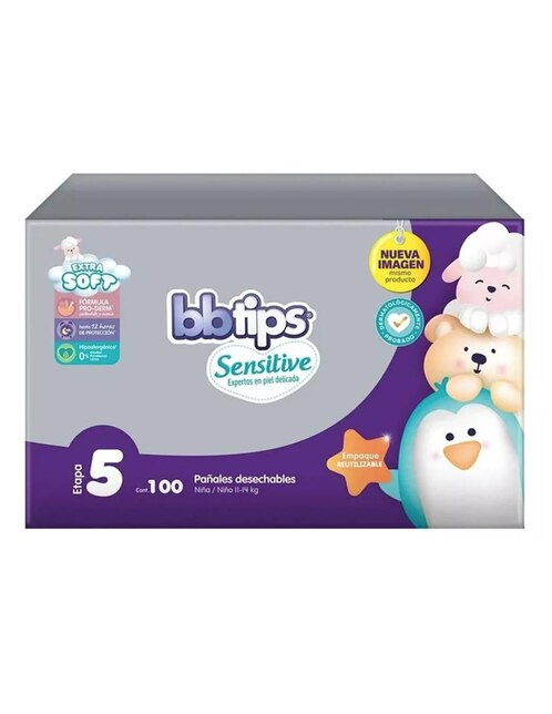 Pañales Bbtips etapa 5 bebé unisex con 100 piezas
