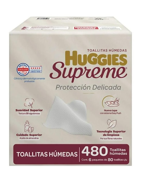 Set de toallas húmedas Huggies Supreme 6 piezas