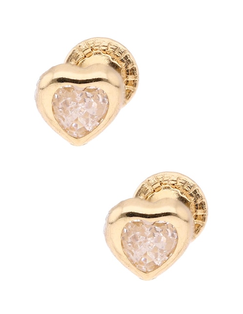 Broqueles de corazón Mon Caramel de oro amarillo 14 k con acabado brillante