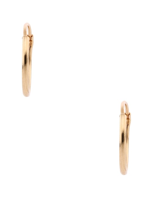 Arracadas redondas de oro amarillo 14 K con acabado brillante 1