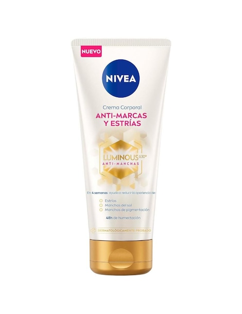 Crema para cuerpo recomendada para prevenir la aparición de estrías día y noche Luminous 630 Anti - Marcas y Estrías Nivea todo tipo piel