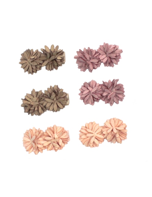 Set de 6 moños para cabello Mon Caramel con aplicación flor