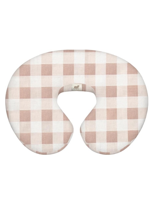 Cojín de lactancia nap Gingham beige
