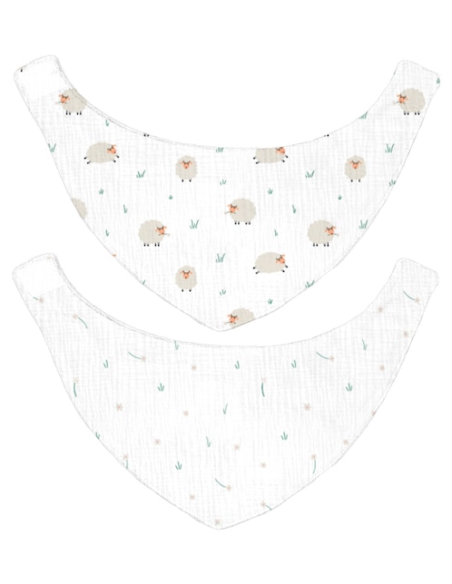 Set babero Mon Caramel de algodón 2 piezas
