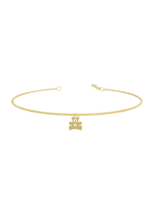 Pulsera de oro con zirconia 14 K acabado pulido
