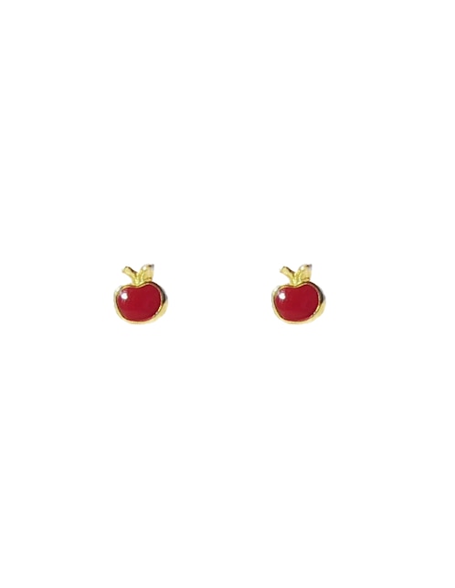 Broqueles de manzana Mon Caramel de oro 14 k con acabado pulido