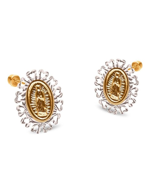 Broqueles ovalados de oro 14 K con acabado pulido