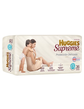 Pañales Huggies Supreme Pure & Natural etapa 6 bebé unisex con 36 piezas