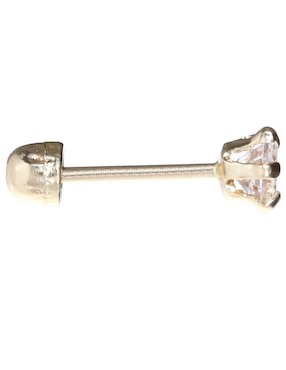 Broqueles Mon Caramel de oro 14 K con acabado brillante zirconia