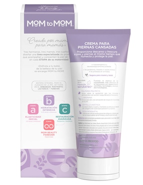 Crema para piernas recomendada para desinflamar y relajar de día y noche Mom To Mom para todo tipo piel