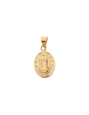 Medalla redonda Mon Caramel virgen de guadalupe de oro 14 K