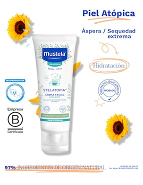 Crema facial recomendada para hidratar día y noche Estelatopia Mustela para piel sensible