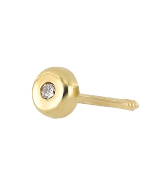 Broqueles circulares Romanza Baby de oro con acabado brillante diamante