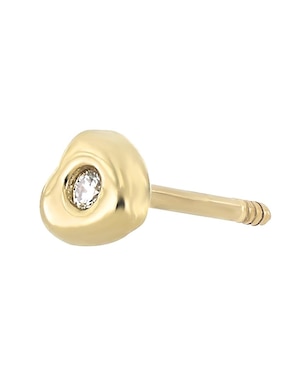Broqueles de corazón Romanza Baby de oro con acabado brillante diamante