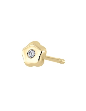 Broqueles Romanza Baby de oro con acabado brillante diamante