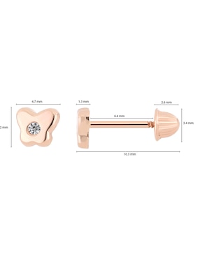 Broqueles Romanza Baby con acabado brillante diamante