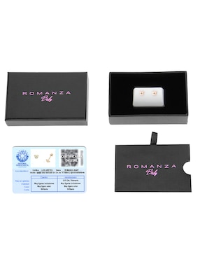 Broqueles Romanza Baby con acabado brillante diamante