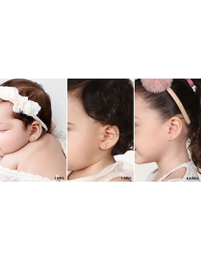 Broqueles Romanza Baby con acabado brillante diamante