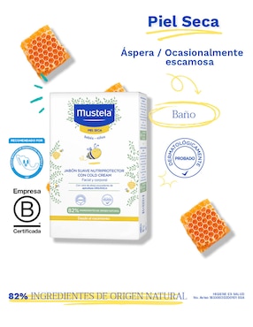 Mustela jabón nutriprotector con cold cream y cera de abeja 100g