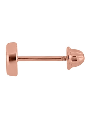 Broqueles Romanza Baby de oro rosa 14 K con acabado brillante diamante