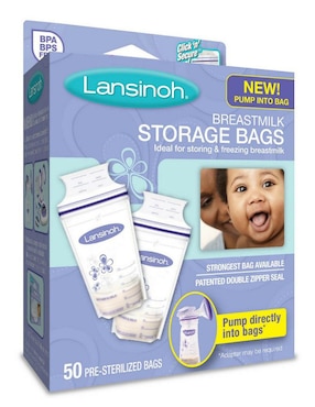Bolsa almacenadora para alimento Lansinoh 50 piezas